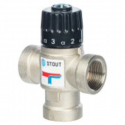 Клапан термостатический смесительный STOUT - 3/4" (ВР, t35-60°C, kvs 1.6, L-образное смешивание)