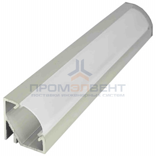 08-21-01 Профиль алюминиевый для светодиодной ленты, анод., угловой, накладной, серебро, 17х17мм, 2м, шир. ленты до 10мм, без упаковки (без рассеивателя, без заглушек).