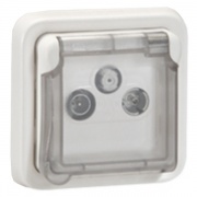 Механизм телевизионной розетки TV-FM-SAT 2400МГц Legrand Plexo серии Artic IP55, белый