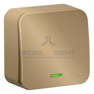 Выключатель 1-клавишный с подсветкой (cх.1) Blanca Schneider Electric 10А 250В титан изол.пластина