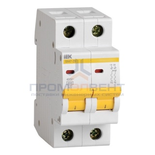 Автоматический выключатель ВА47-29 2Р 2А 4,5кА характеристика В ИЭК (автомат)