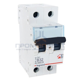 Автоматический выключатель Legrand TX3 B32A 2П 6kA (автомат)