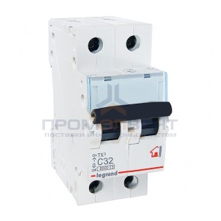 Автоматический выключатель Legrand TX3 C32A 2П 6kA (автомат)