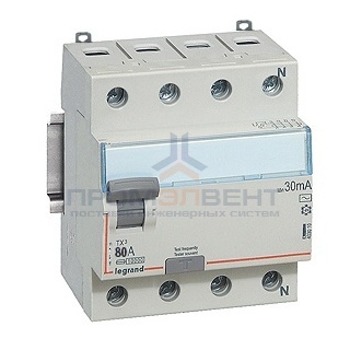 УЗО Legrand DX3 ВДТ 4П 80А 30мА тип A