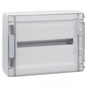 Шкаф Legrand XL3 125 накладной на 18 модулей с шинами N+PE с прозрачной дверью