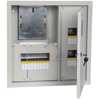 Щит металлический ЩУРв-1/15зо-1 36 УХЛ3 IP30 на 1-фазный счетчик и 15 модулей встраиваемый ИЭК