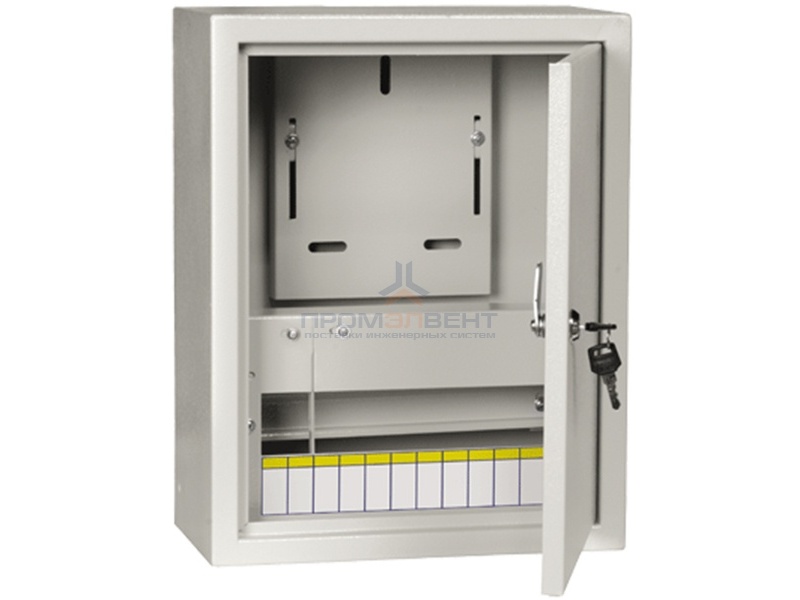 Щит металлический ЩУРн-1/12з-0 74 У2 IP54 на 1-фазный счетчик и 12 модулей навесной ИЭК