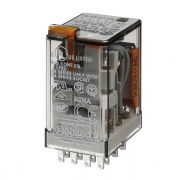 Миниатюрное реле Finder 4 контакта 7A AC (50/60Гц) 230В AgNi кнопка тест с блокировкой + LED (AC)